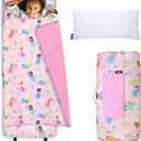Wildkin Kids Original Nap Mat  Cozy Kids Sleep Mat with Pillow, ideal for School & Travel (Fairy Garden)