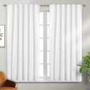 BGment Rod Pocket and Back Tab Blackout Curtains for Bedroom - Thermal Insulated Room Darkening Curtains for Living Room, Set of 2 Panels (52 x 45 Inch, Pure White)