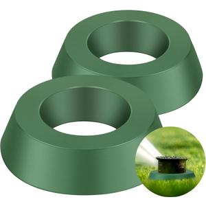 Yaomiao 6.3 Inch Sprinkler Head Protector Plastic Sprinkler Spray Guard Doughnut Green Nylon Guards for Reduce Damage from Cars and Lawn Mowers, for Use on Rotary Type(2 Pcs)