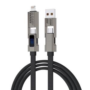 USB C Cable, 4-in-1 USB-C Cable (3 feet), 100W zinc Alloy USB-C Charger Cable for MacBook, iPad, iPhone, iPhone, Samsung, USB-C Cable/Fast Charging (Grey)