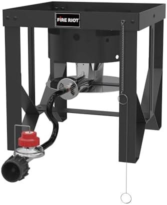 Fire Riot 50,000 BTU High-Pressure Propane Burner - Adjustable Single Burner Propane Stove with CSA Certified 10PSI Regulator for Outdoor Camping, Backyard Cookouts, Tailgating, Fishing, and Hunting