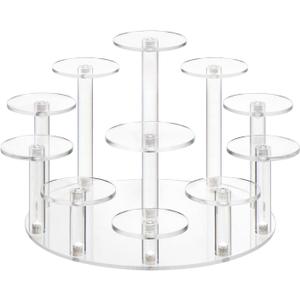 DIWNELEM Round Acrylic Jewelry Stand Acrylic Display Riser Stands Dessert Tower Display Tower for Watch, Jewelry, Rings, Earrings, Mini Figurines, Cupcakes(Clear, 11Tier)