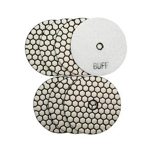 SHDIATOOL 7Pcs 4 Inch Dry Diamond Polishing Pads White Buff for Granite Marble Stone Countertops Grinding Disc Pads
