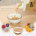 Blushtier 4 PCS Cereal Containers Storage 2.5L Airtight Large Dry Food Containers with Pouring Spout Cereal Storage Dispenser Measuring Cup for Flour and Baking Supplies, White