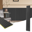 Art3d WPC Wainscoting Panels, 16-Pack 48 x 6 Inch 3D Wall Accents for Interior Wall Decor, Living Room, Bedroom, Black