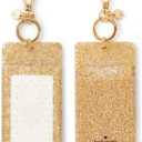 Kate Spade New York Id Badge Clip Key Chain, Silicone Keychain Accessory, Gold Glitter