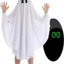 Ghost Costume for Kids Glow in the Dark Halloween White Spooky Outfit for Boys Girls Toddler (Small(3 T))