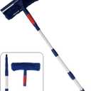 Professional Window Cleaner Squeegee with Extension Pole Up to 3 Ft Long | 2-in-1 Squeegee and Scrubber Washer Tool | Window Washing Cleaning Kit For Indoor Outdoor, Glass, Car, Home or Commercial Use