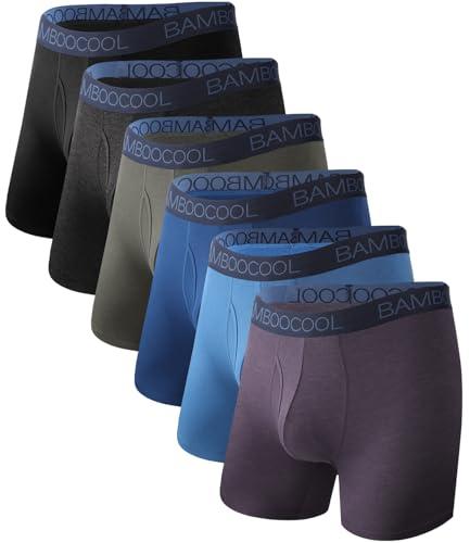 BAMBOO COOL Moisture-Wicking Soft Men's Underwear Boxer Briefs for Men With Open Fly Pouch (4pack) L BAMBOO COOL Moisture-Wicking Soft Men's Underwear Boxer Briefs for Men With Open Fly Pouch (4pack) L