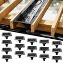 16 Pack Under Deck Drainage System Downspout, PE Rain Drain Gutter for 12" & 16" Joist Spacing, Heavy Duty Waterproof Decking Solutions to Create Dry Living Space Under Deck, All-Weather Black