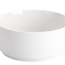MALACASA 4 Pieces Porcelain Dinnerware Set, Modern White Dish Set for 4, Premium Serving Bowl Set