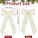 Celltestria Large Christmas Bow Ornament 15x30 Inch Velvet Giant Wreath Bows Xmas Tree Topper Ribbon Hanging Bows for Christmas Holiday Home Wall Outdoor Indoor Party Garland Decoration(Milk White)