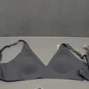 SHARICCA Pro Seamless Bra for Women Deep V Neck Wirefree Bra Adjustable Strap Comfort Sleep Bra Removable Padded Bralette(Grey,M)