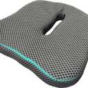 TPU Seat Cushion, 17.72x17.72x1.97 Inches, Square Mesh Design, Breathable Moderate Softness, Machine Washable Donut Pillow for Adult Seating Support Relief Tailbone(Black), Standard