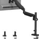 BONTEC Single Monitor Arm Desk Mount for 13-34 Inch Screens, Adjustable Gas Spring Arm with Tilt, Swivel, Rotation, VESA 75x75mm 100x100mm, Holds up to 19.8lbs, C-Clamp & Grommet Base, Ergonomic Stand