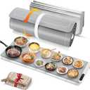 FYY Extra Long Warming Mat for Food with Heat Resistant Pad, Prevent Countertop Cracks, Keep Meal Warm, Rapid and Full Surface Heating, 6 Temp Settings, 6H Timer, Rollable Portable Food Warmer, Grey