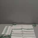 Boho Throw Pillow Covers 18x18 Set of 2 Woven Tufted Farmhouse Pillows Cover with Tassels Textured Striped Cushion Case Neutral Pillow Cases Decorative Pillowcase for Sofa, Couch, Bed, Light Green