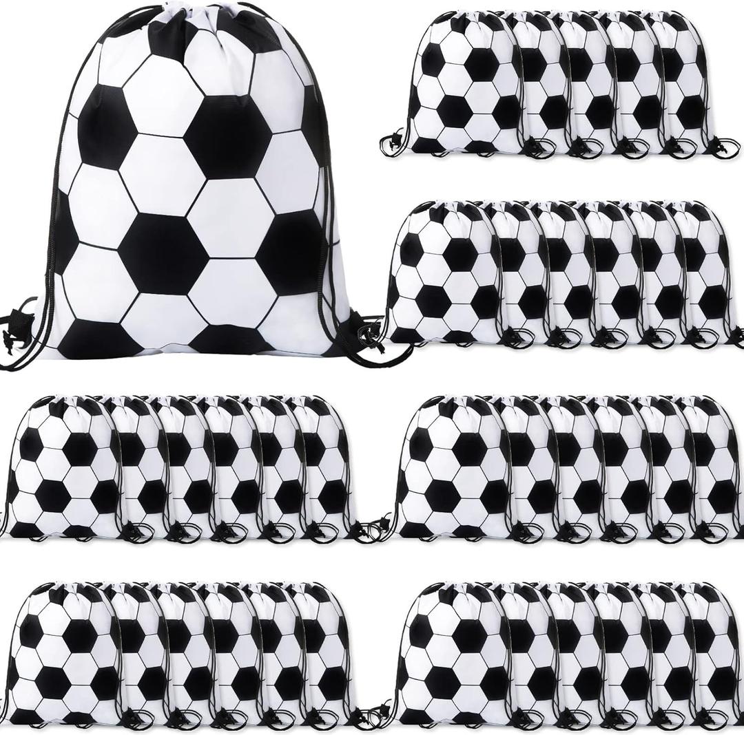 36 Pcs Soccer Drawstring Bags - Sports Backpack Ball Drawstring Gym Gift Bag for Kids Soccer Ball Games Sport Birthday Party Favors
