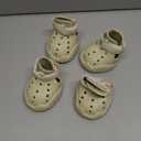 Dog Shoes, Dog Sandals for Hot Pavement, Non-Slip Waterproof Dog Booties for Winter Snowy Day and Summer, Adjustable Straps Easy-Clean Beach Outdoor Pet Boots Rugged Sole-4Pcs Beige (Size 1: (1.61''x1.18'')(L*W))