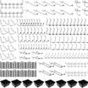 258PCS Pegboard Hooks, Pegboard Accessories Organizer Kit, Pegboard Set for Tools,1/8 and 1/4 inch Pegboard Hooks Assortment, Peg Board Hooks, Peg Board Bins, Peg Locks