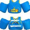 Dark Lightning USCG Coast Guard Approved Toddler Swim Vest for Age 2/3/4/5/6/7 Years Old, Kids Life Jackets with Arm Floaties 30-50 Pounds,Baby Water Wings in Sea/Pool/Puddle (Submarine)