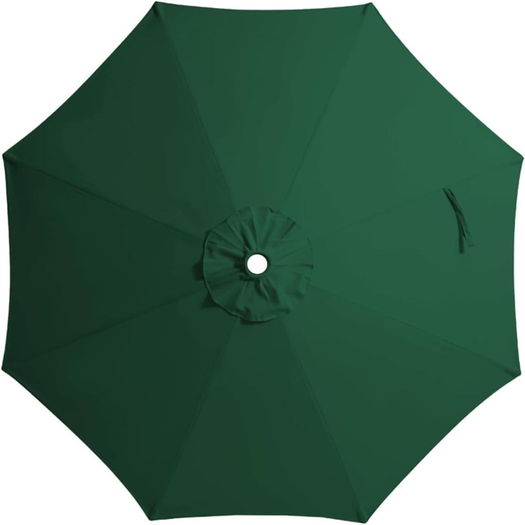 JEAREY 9 ft Patio Umbrella Replacement Canopy for 8 Ribs, Table Market Yard Umbrella Replacement Top Cover-Dark Green (Canopy Only)