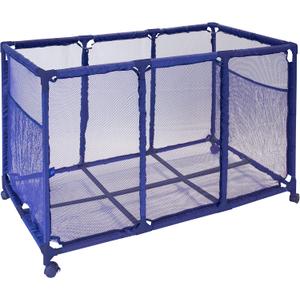 Pool Noodles Holder, Toys, Floats, Balls and Floats Equipment Mesh Rolling Storage Organizer Bin, Kids Height, Large (25" L x 43" W x 28" H), Blue