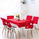 2 x 4 Pcs Christmas Chairs Covers Santa Claus Hat Dining Chair Slipcovers Xmas Red Chair Back Covers for Xmas Holiday Festive Decoration (Set of 4. Red)