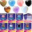 Valentines Day Gifts for Kids Classroom, 28 Pack Valentines Cards Goodie Bags with Heart Stones, Valentine Exchange Gifts Party Favors Crystal Gemstone Rocks for Girls Boys Classroom Prizes