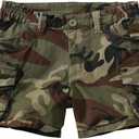 Cargo Shorts for Women Trendy High Wasited Casual Summer Stretchy Utility Cut Off Shorts with Zipper Pockets (8, Camouflage)