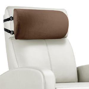NZDWZDN Non-Slip Neck Pillow for Recliner with Elastic - Head Pillow for Recliner Supportive Memory Sponge Cushion with Soft Velvet Cover for Neck Relief While Working,Studying and Playing(Brown)