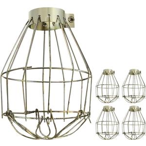 5pcs Metal Lamp Bulb Guard Clamp Light Bulb Cage Guard Metal Bulb Guard Lamp Cage Hanging Industrial Lamp Covers Pendant Decor for Home Bar