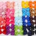 CLLOT 40PCS 4.5 Inch Hair Bows for Girls Grosgrain Ribbon Toddler Hair Accessories with Alligator Clips for Baby Girls Toddlers Kids in Pairs