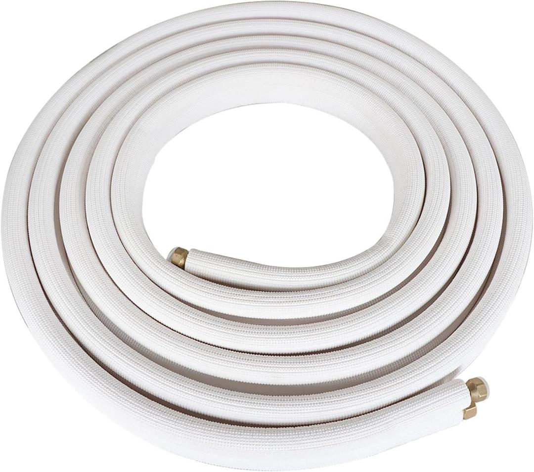 25 FT Air Conditioning Copper Hose Hose Extension, 5/8 and 3/8 Inch Thickened Insulation Cotton Fit for Mini Split Air Conditioner with Nuts Size: 3/8 5/8 in