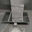 deweisn Floor Mount Tri-Fold Lighted Vanity Mirror with 21 LED Lights, Touch Screen and 3X/2X/1X Magnification, Two Power Supply Modes Make Up Mirror,Travel Mirror (White)