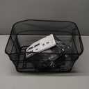 KAUFU Rear Bike Basket with Waterproof Cover and Adjustable Cargo Net, Large Bicycle Cargo Rack Storage Basket, Universal for Most Rear Bike Racks Fit for Shopping, Pets and Daily Outings