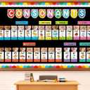 Colorful Consonants Sound Wall Bulletin Board Set Phonemic Awareness Classroom Decor Colorful Neutral Phonics Learning Cutouts Science of Reading Paper Cut for ESL Teaching Chalkboard Wall Decor