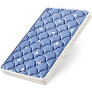 Baby Bassinet Mattress 32x 18 inches- Firm Support and Comfort Premium Foam,Noiseless and Odorless,Hypoallergenic Small Crib Mattress, Fits Moses Basket, Dual Sided with Soft Breathable Fabric (Blue)