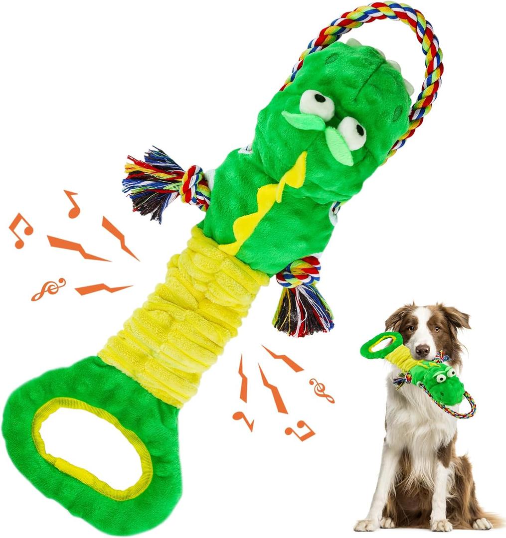 YINEYA Tough Dog Toys for Aggressive Chewers, Interactive Tug of War Dog Toy to Keep Them Busy, Dog's Squeak Toys for Large Dogs, Dogs Chew Toy for Teething