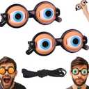 2PCS Funny Glasses for Adults Crazy Eye Glass Googly, Novelty Shaking Eye Glasses, Eyes Glasses Adult Size Silly Sunglass With Blinking Eyeball for Party and Performances