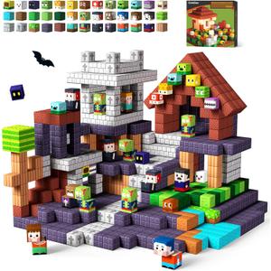 GobiDex 100PCS Magnetic Blocks Game-Based Kid Building Toys for Boys Girls 3+, Build MagWonder World with Zomblock Magnets Cubes, Upgraded STEM Game Sensory Gift for Birthday