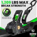 Rhino USA Retractable Ratchet Straps (4-Pack) - 1 Inch x 10 Feet (1,209lb Break Strength) - Auto Self Retracting Tie Down Straps for Truck, Cargo Trailer, Motorcycle, ATV, UTV - Black