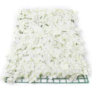 20 Pack Flower Wall Panels 16 x 24 inch White Floral Mat 3D Fake Hydrangea Wall Decorative Faux Flower Wall Mat Silk Faux Flowers Backdrop for Photo Background Home Wedding Party