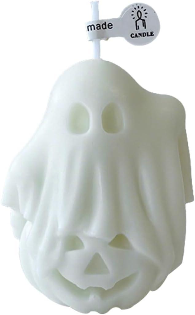 2 x Halloween Ghost Pumpkin Candles with Fragrant Halloween Decor Candle for Home and Table Decorations 2.6 * 2 * 1.9 Inch