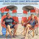 Camping Chair with Canopy Shade Beach Chair with UPF 50+ Sun Shade, Cup Holder, Side Pocket, Portable Folding Chair for Adults Fishing Camp Outdoor Sport Lawn Chair Support 400 LBS, Pink