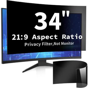 34 Inch Curved Computer Privacy Screen Filter for 21:9 Widescreen Computer Monitor Screen Protector Computer Screen Privacy Shield Anti Glare and Blue Light