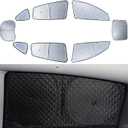 Upgrade 8 Pieces Window Shades for 2025 2026 Tesla Model Y Juniper Privacy Side Window Sunshades for Tesla Model Y 2020-2024 Camping Windshield Shades for Model Y Camping Accessories