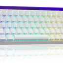 AULA Hero 68 HE 60% Gaming Keyboard Wired, Hall Effect Magnetic Switch Keyboard with 8K Hz Polling Rate, Side Printed PBT Keycaps, RGB Backlit Light Box, Customizable Web Software for PC/Mac Gamers (Line White)