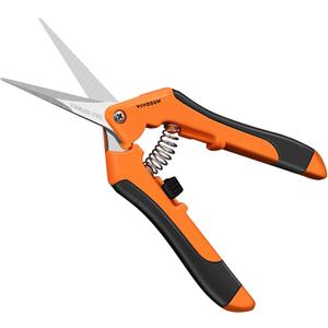 VIVOSUN 12-Pack 6.5 Inch Gardening Scissors Hand Pruner Pruning Shear with Straight Stainless Steel Blades Orange