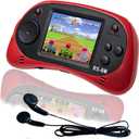 EASEGMER 16 Bit Kids Handheld Games Built-in 220 HD Video Games, 2.5 Inch Portable Game Player with Headphones - Best Travel Electronic Toys for Kids Age 3-10 Years Old Children (Red)